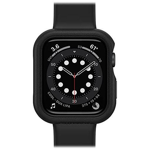 Otterbox Protector de Reloj para Apple Watch Series SE 2.ª & 1.ª gen/SE/5/4 44mm, Resistente a Caída y Golpes, Carcasa Protectora Elegante para Apple Watch, protege la Pantalla y los Bordes, Negro