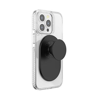 PopSockets PopGrip para MagSafe, soporte de teléfono expandible y empuñadura intercambiable para fundas de iPhone de la serie 12 y posteriores, Negro