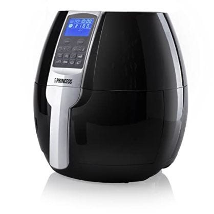 Princess 182020 Freidora sin Aceite con Panel de Control Digital Táctil, Fácil de Usar y de Limpiar, 8 Programas, Tiempo y Temperatura Regulable, 1500 Watts, 3.2 Litros, 30 Recetas Pdf, Negro