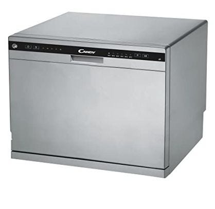 Candy CDCP 6S, Lavavajillas Pequeño, 6 Servicios, Digital, 51DBA, 6 Ciclos, Sistema Antidesbordamiento, Indicador Sal y Abrillantador, Tope en Cesto Inferior, Rejillas Abatibles, Inox