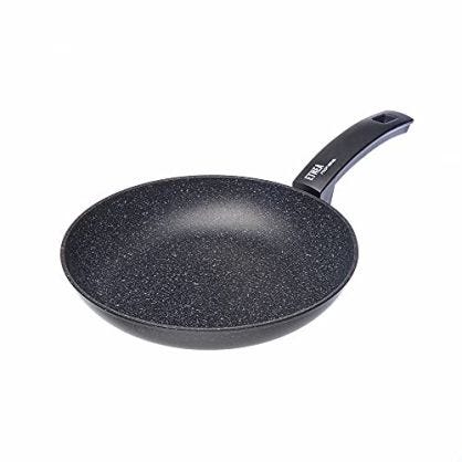 Moneta Sartén Etnea con Superficie de Piedra Antiadherente y con Revestimiento Antirayaduras, Mayoría de Las Cocinas, Apta para el Lavavajillas, Diámetro 28 cm, Negro, 28.0 cm