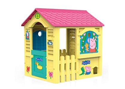 Chicos - Peppa Pig Casita Infantil para Exterior | Plástico Resistente y Duradero | Montaje/desmontaje Sencillo y rápido | Color Amarillo con tejado Rosa. (89503)