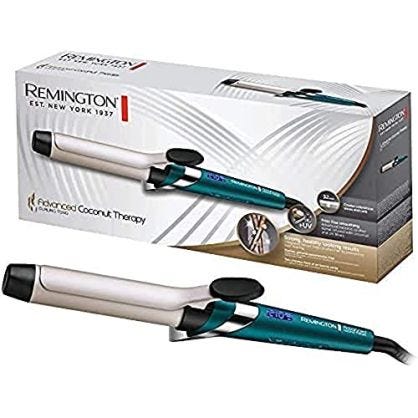 Remington Rizador de Pelo, Cerámica Avanzada con Coco y Filtros UV, Ondulador con Pinza de 32 mm, Rizos Grandes y Ondas, 5 Temperaturas hasta 210°C, Digital, CI8648