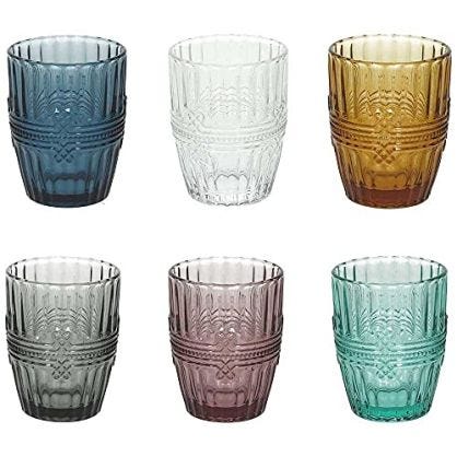 Tognana Juego de 6 vasos Iónico, 280 cc, cristal, multicolor