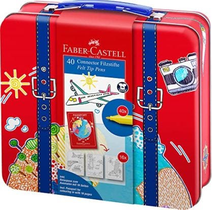 Faber-Castell - Connector Fibre-tip pen in suitcase, 40 pc (155535)